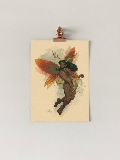 Woodland Fairy Pinup Art Print