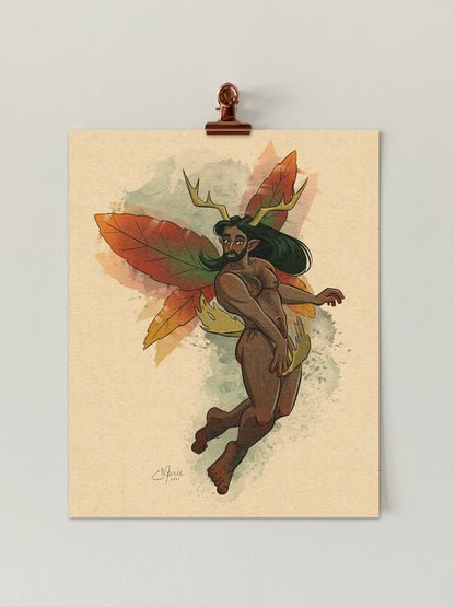 Woodland Fairy Pinup Art Print