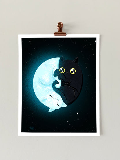 Quarter Mewn Art Print
