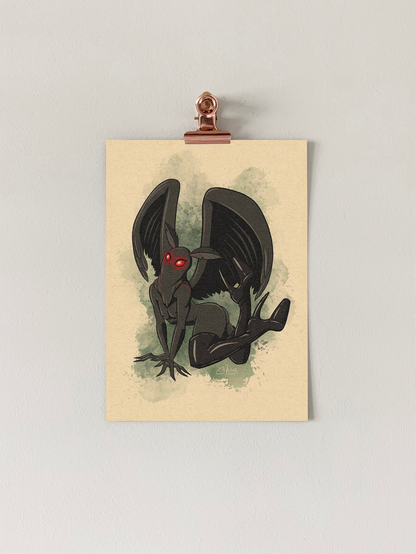 Moth-Them Pinup Art Print
