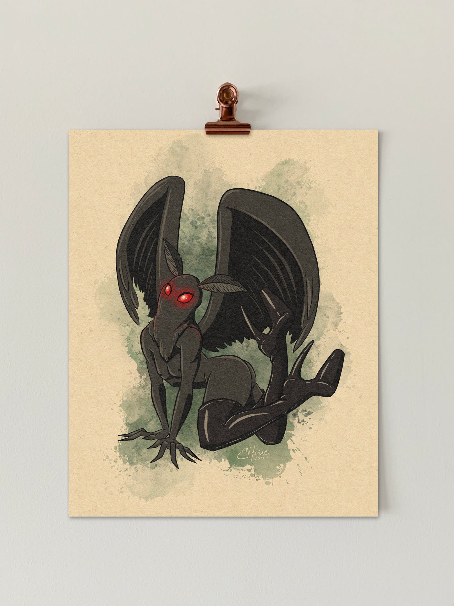 Moth-Them Pinup Art Print