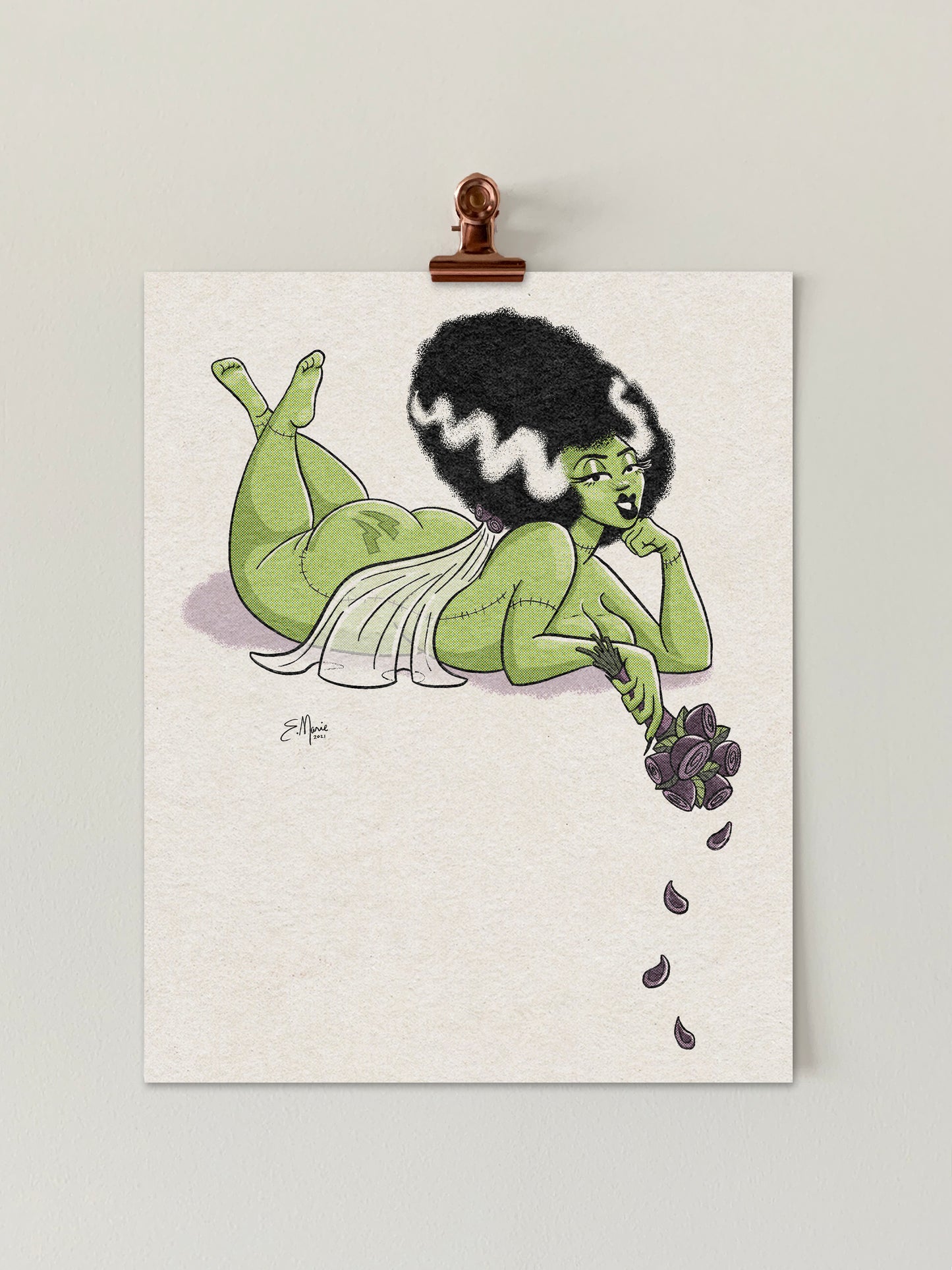 Frankie's Bride Pinup Ghoul Art Print