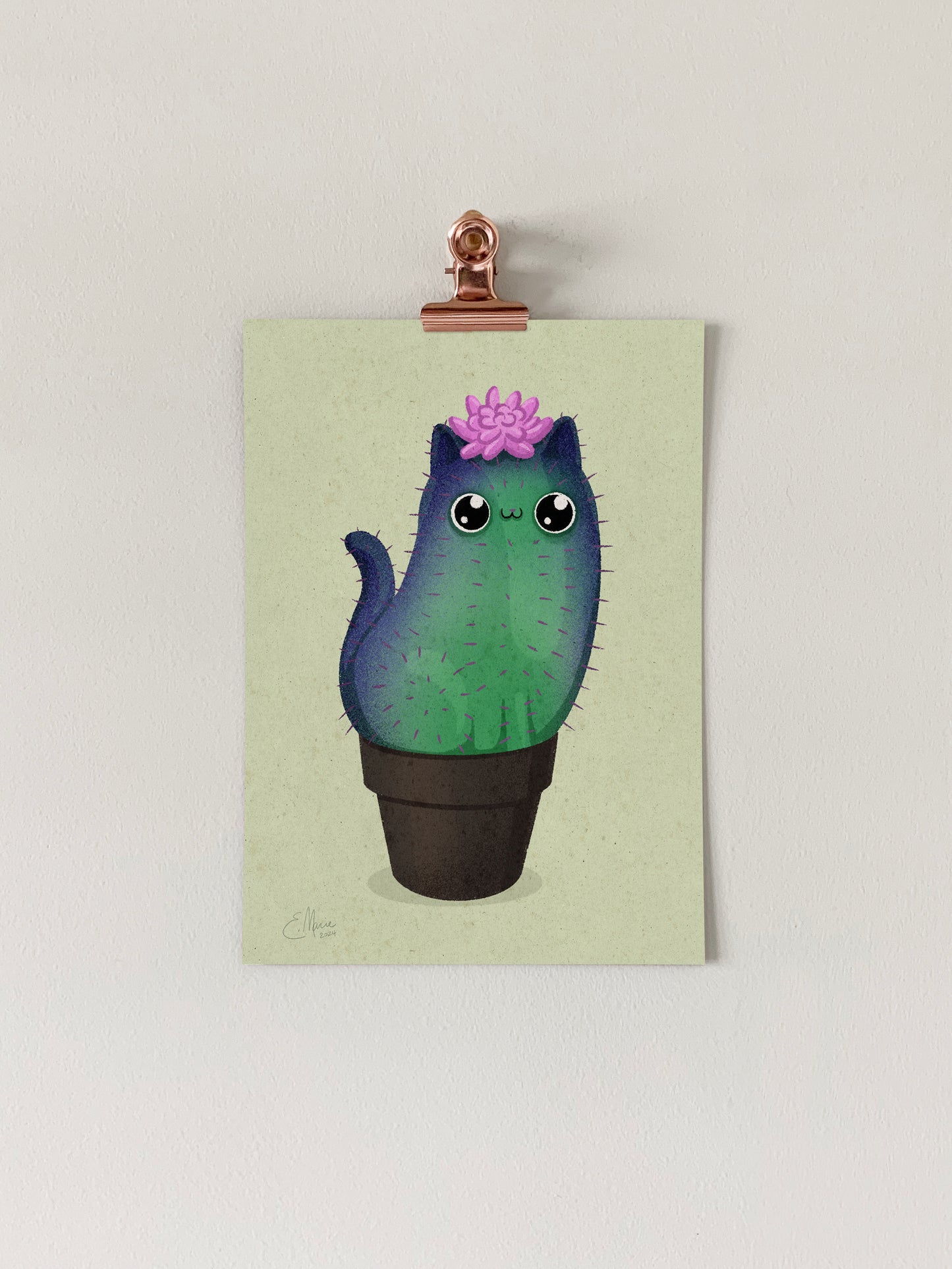 Fuchsia Prickly Purr Catcus Art Print | cactus | succulents