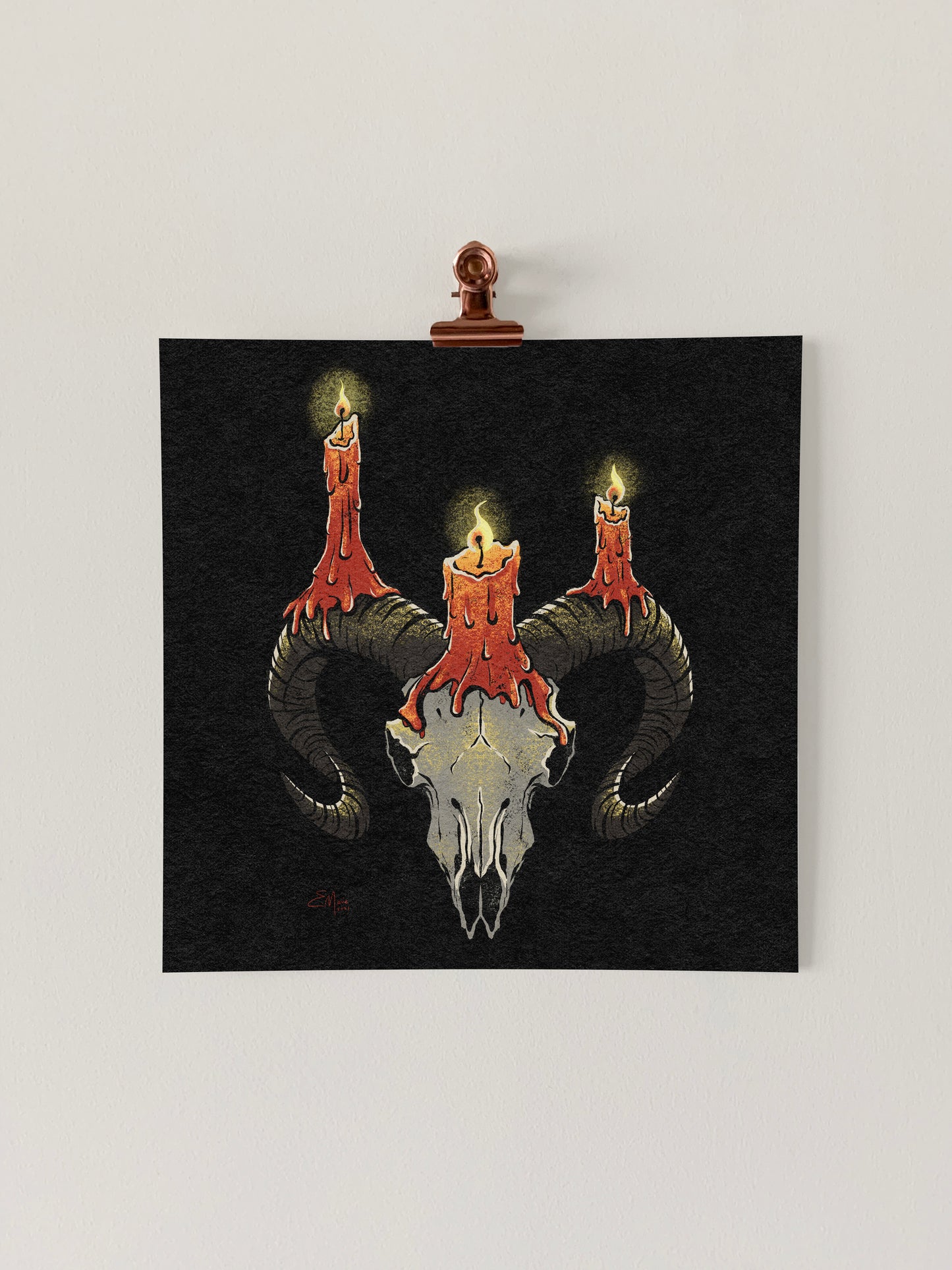 Ram Skull Art Print