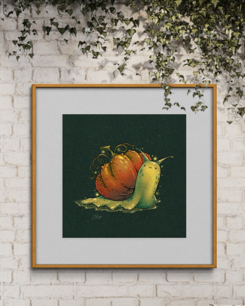 Pumpkin Snail Art Print