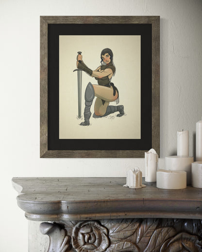 Knight Pin-Up Art Print