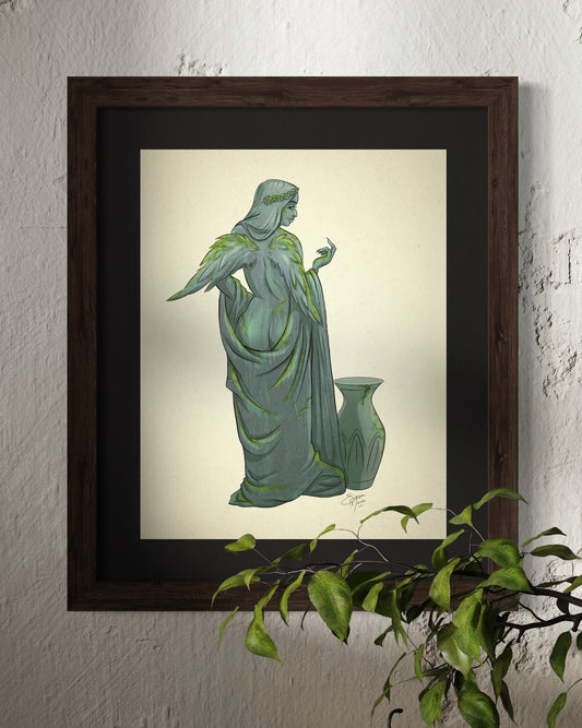 Living Statue Pin-Up Art Print