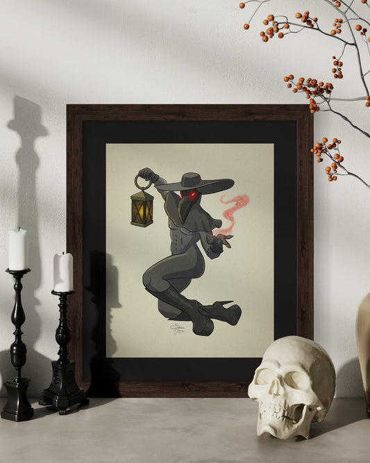 Plague Doctor Pin-Up Art Print