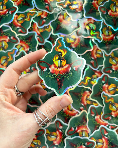 Sacral Heart Holo Sticker