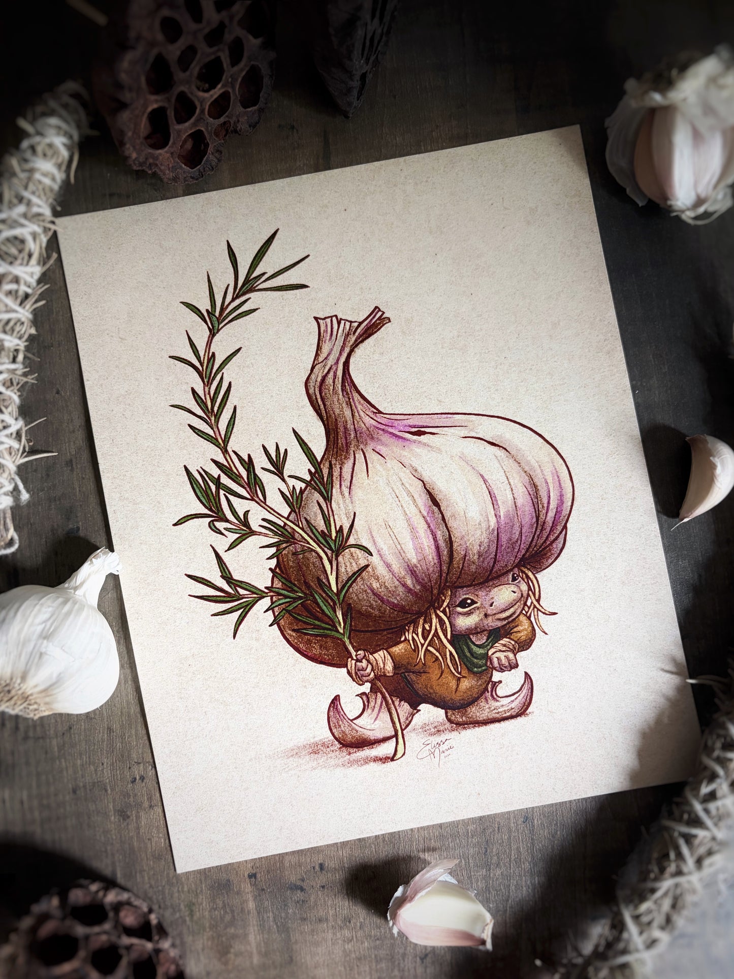 Sprig Garlic Podling Art Print