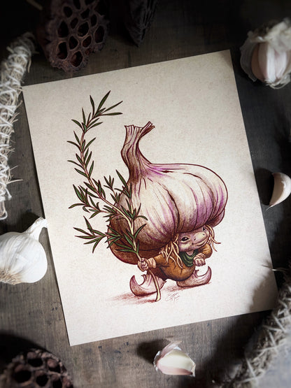 Sprig Garlic Podling Art Print