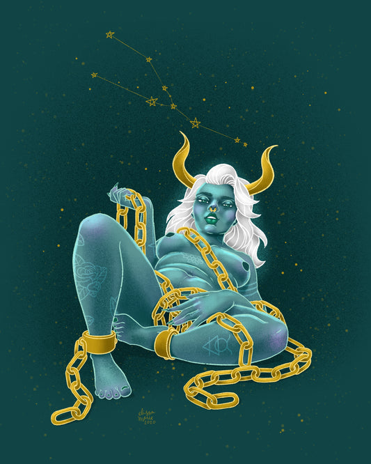 Taurus Babe Zodiac Art Print