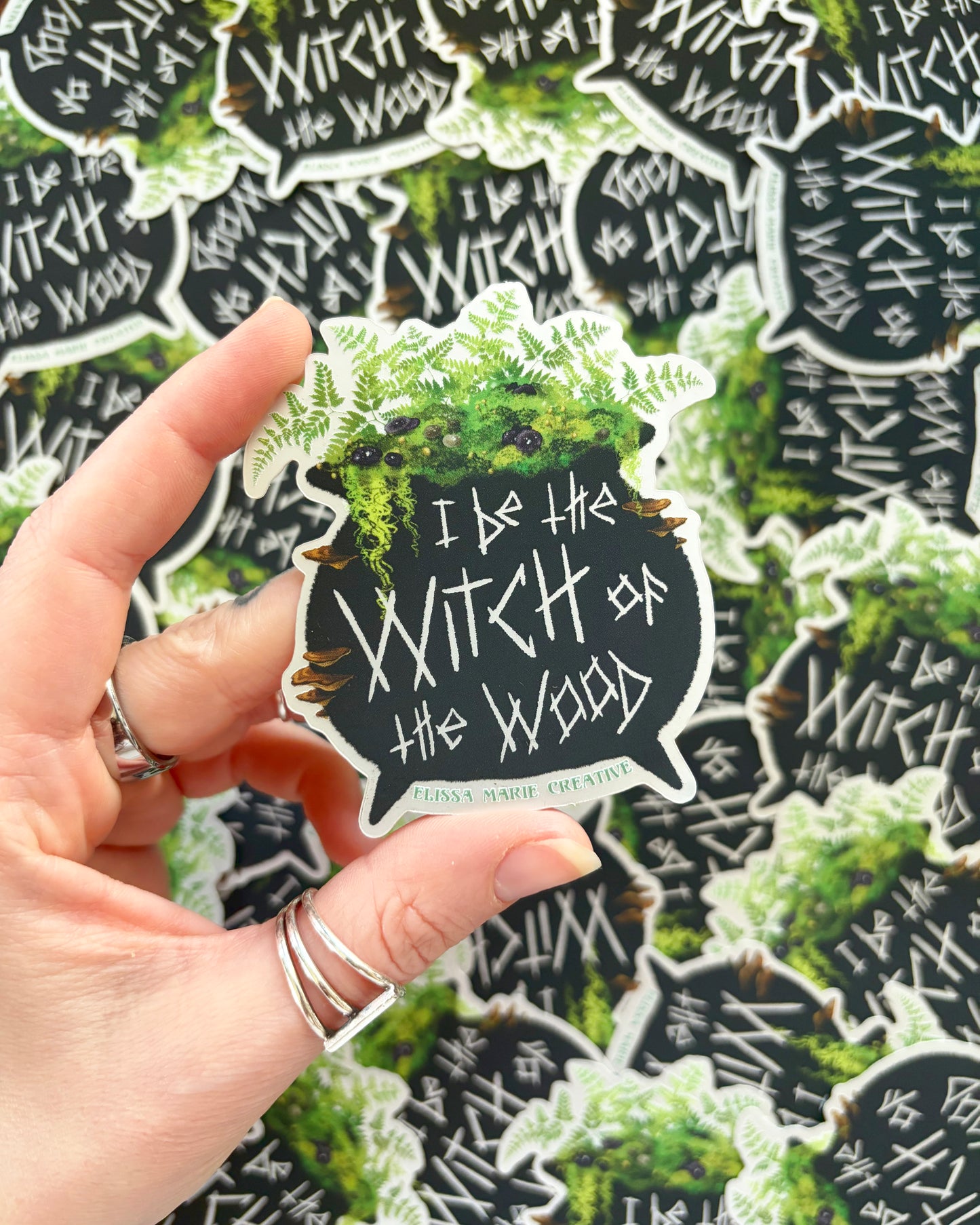 Witch of the Wood Silver Metallic Sticker