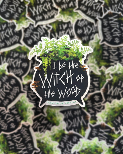 Witch of the Wood Silver Metallic Sticker